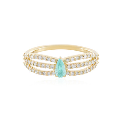 Anillo en oro con Turmalina Paraíba de Brasil (AMAYANI)