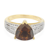 Anillo en plata con Cuarzo cognac