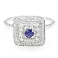 Anillo en plata con Zafiro de Kanchanaburi