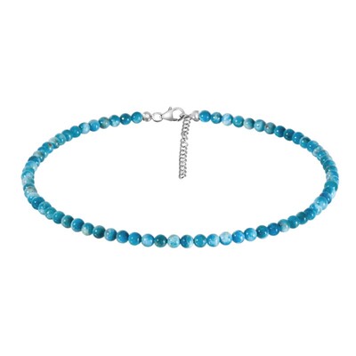 Collar en plata con Apatita azul neón