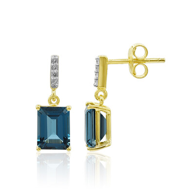 Pendientes en plata con Topacio azul de Londres