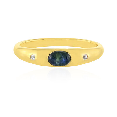 Anillo en plata con Zafiro estrella azul