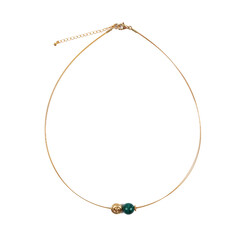 Collar en acero inoxidable con Malaquita