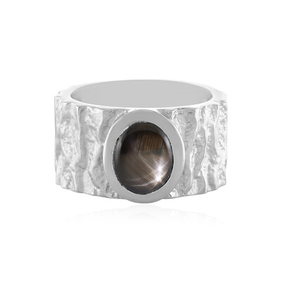 Anillo en plata con Zafiro estrella negra (MONOSONO COLLECTION)