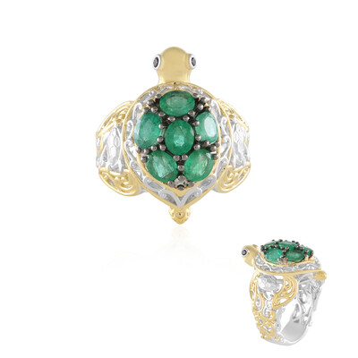 Anillo en plata con Esmeralda de Zambia (Gems en Vogue)
