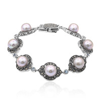 Brazalete en plata con Perla Freshwater (Annette classic)