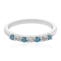 Anillo en plata con Zircón azul