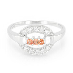 Anillo en plata con Zafiro Padparadscha