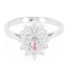 Anillo en plata con Zafiro Padparadscha