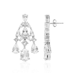 Pendientes en plata con Topacio blanco