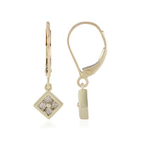 Pendientes en oro con Diamante chocolate I2