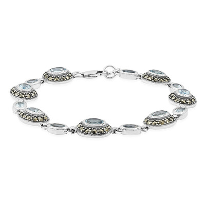 Brazalete en plata con Topacio azul cielo