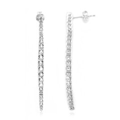 Pendientes en plata con Topacio blanco