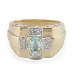 Anillo de hombre en oro con Turmalina Paraíba de Brasil