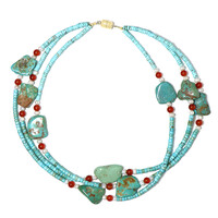 Collar en plata con Turquesa de Kingman (Adela Silber)