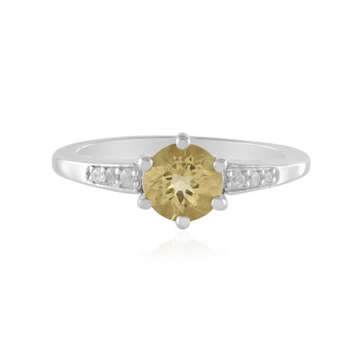 Anillo en plata con Berilo amarillo