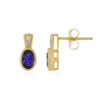 Pendientes en plata con Zafiro azul de Madagascar