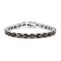 Brazalete en plata con Cuarzo ahumado