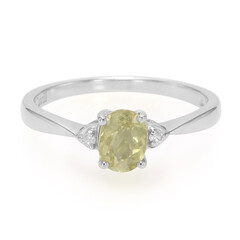Anillo en plata con Turmalina cuprífera