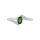 Anillo en plata con Diópsido de Rusia