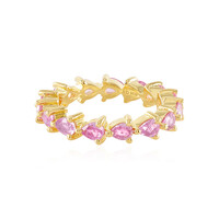 Anillo en plata con Zafiro rosado