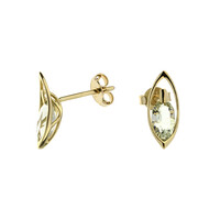 Pendientes en oro con Amatista verde