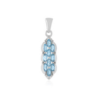 Colgante en plata con Topacio azul suizo