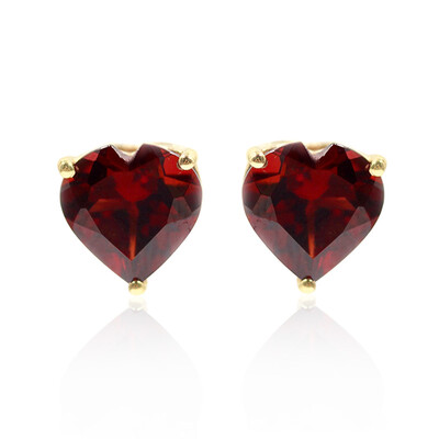 Pendientes en oro con Granate de Mozambique