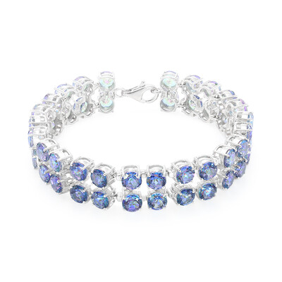 Brazalete en plata con Topacio Místico azul