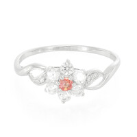 Anillo en plata con Zafiro Padparadscha