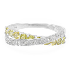 Anillo en plata con Turmalina cuprífera