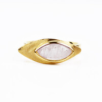 Anillo en plata con Labradorita blanca