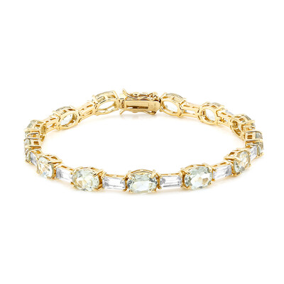 Brazalete en plata con Amatista verde