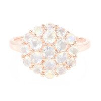 Anillo en plata con Piedra de Luna arcoíris