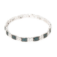 Brazalete en plata con Diamante azul