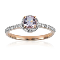 Anillo en oro con Berilo rosa no calentado