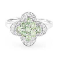 Anillo en plata con Turmalina cuprífera