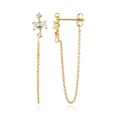 Pendientes en plata con Topacio blanco