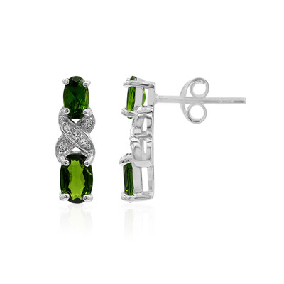 Pendientes en plata con Diópsido de Rusia