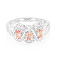 Anillo en plata con Zafiro naranja