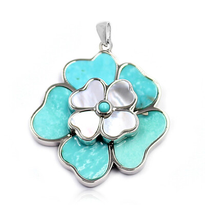 Colgante en plata con Campitos turquesas (Anne Bever)