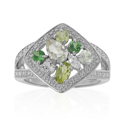 Anillo en plata con Amatista verde