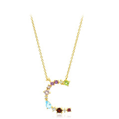 Collar en plata con Topacio azul suizo