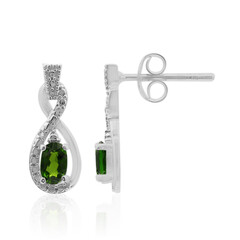 Pendientes en plata con Diópsido de Rusia