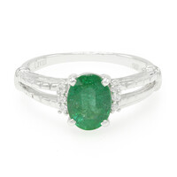 Anillo en plata con Esmeralda de Bahía