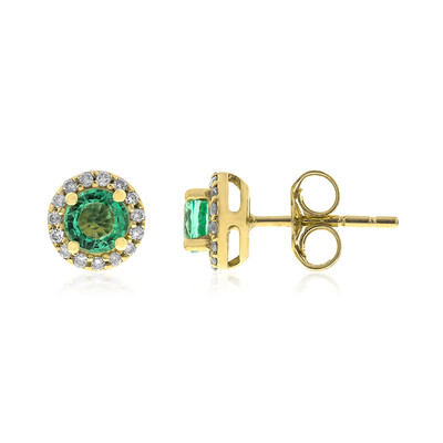 Pendientes en oro con Esmeralda de Zambia AAA (CIRARI)
