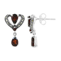 Pendientes en plata con Granate de Mozambique