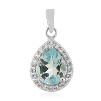 Colgante en plata con Topacio azul cielo