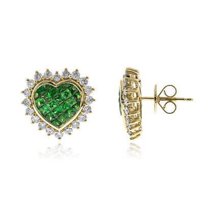 Pendientes en oro con Granate tsavorita AAA (CIRARI)