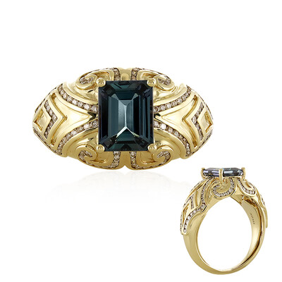 Anillo en oro con Tanzanita sin calentar (de Melo)